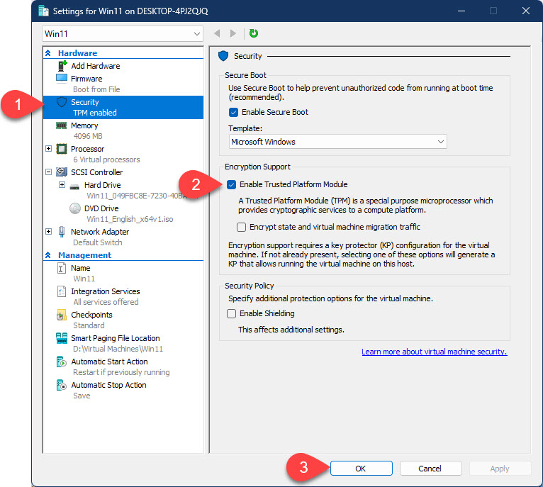 How To Enable TPM In Hyper-V To Install Windows 11? - Kaceli TechTraining