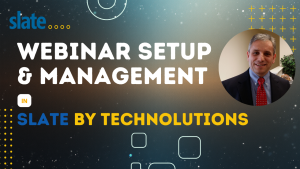 Webinar setup in Slate Kaceli